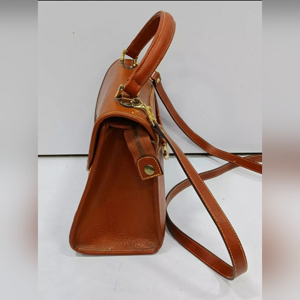 Dooney & Bourke Y2K Brown Leather Briefcase Laptop Messenger Bag Purse Crossbody - Picture 5 of 6